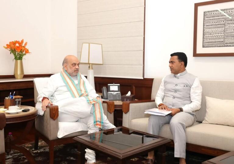 CM Pramod Sawant meets Union minister Amit Shah in Delhi