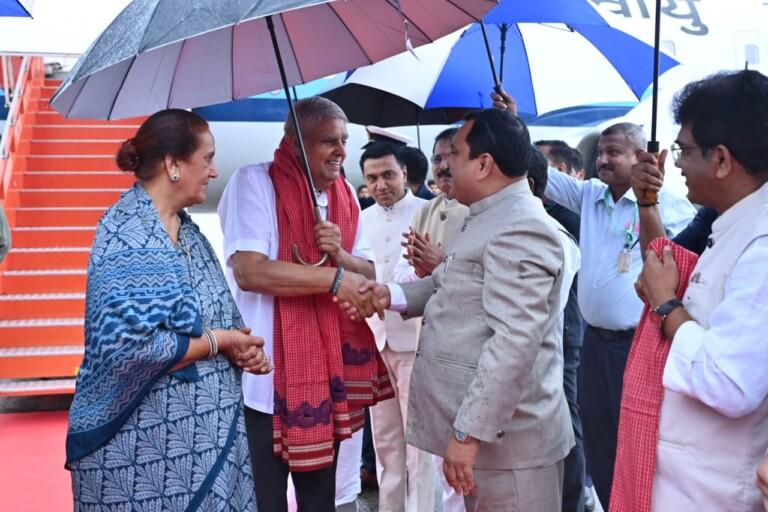 Vice President Jagdeep Dhankar arrives in Goa