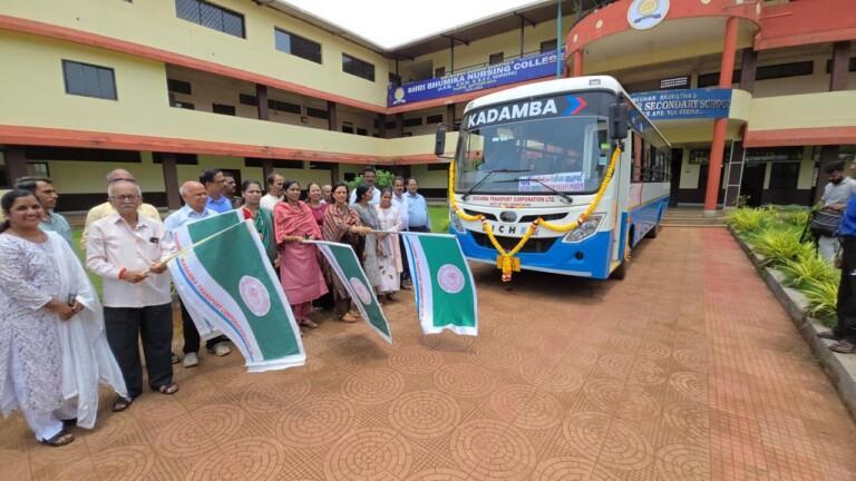 Inauguration of KTCL Bus Service from Parye to Valpoi via Morlem
