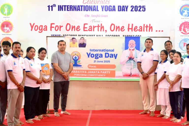 Goa Tourism Celebrates 11th International Yoga Day at Socorro with Resounding Participation