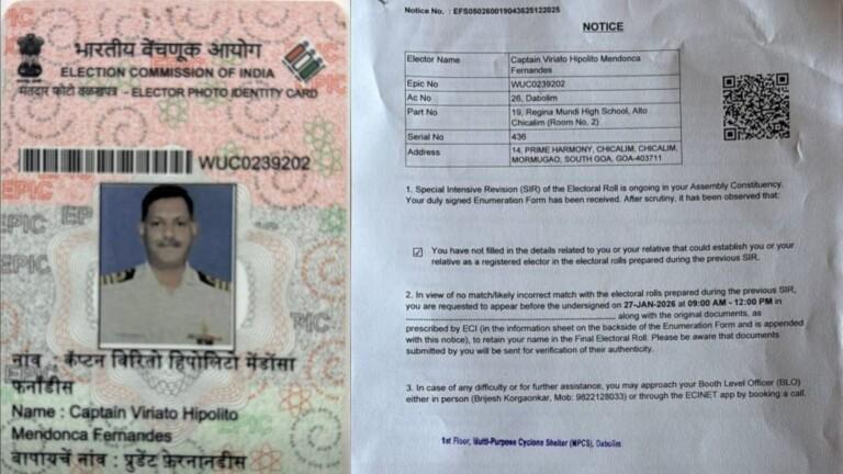 Congress MP Viriato Fernandes Questions ECI Notice for Identity Verification