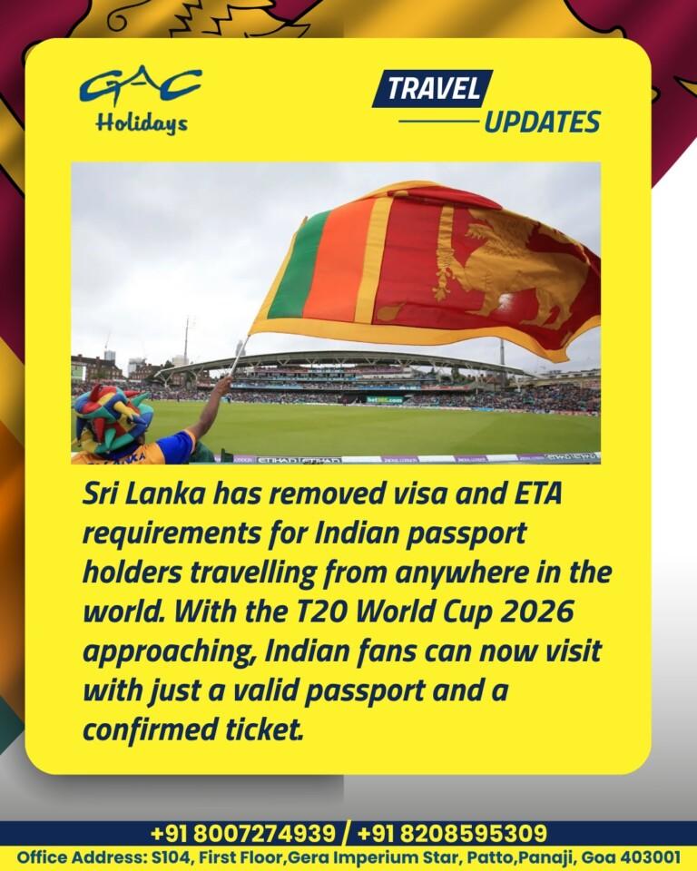 Sri Lanka Opens Doors for Indian Fans: Visa-Free Travel Announced for T20 World Cup 2026