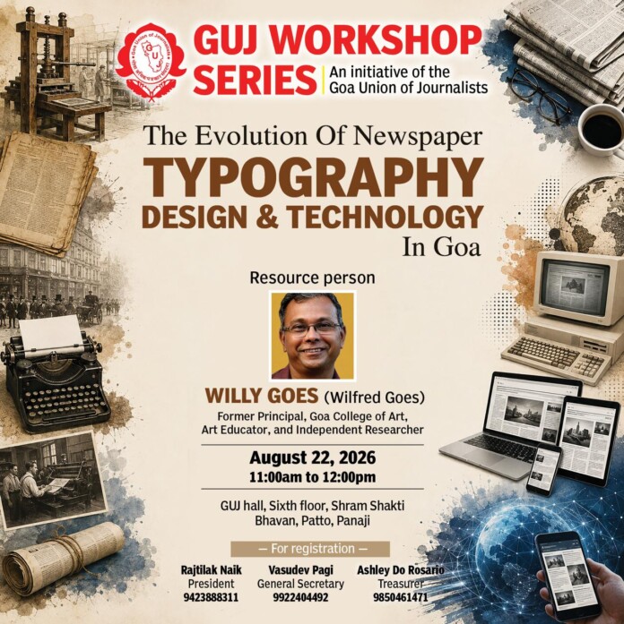 GUJ to hold workshop on Newspaper Typography in Goa